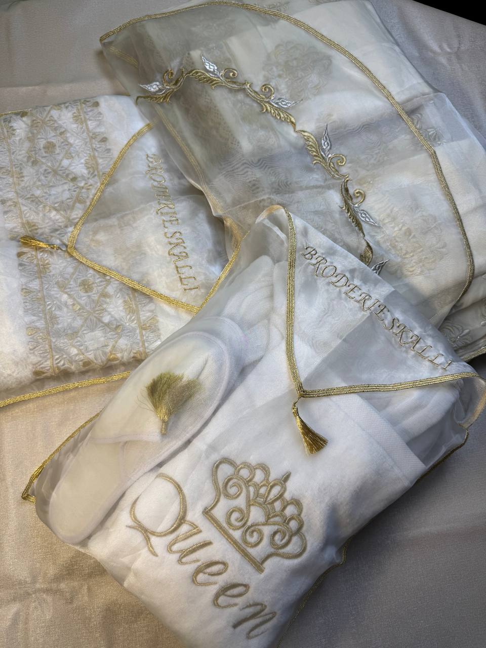 Penoir Set 3 pieces : peignoir + serviette + chaussons – Image 6